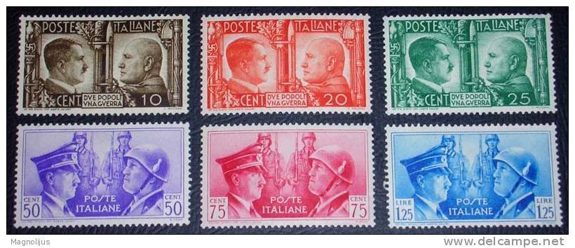 Italy,Fascism,Adolf Hitler,Benito Mussolini,Italian-German Alliance,Stamps - Non Classificati