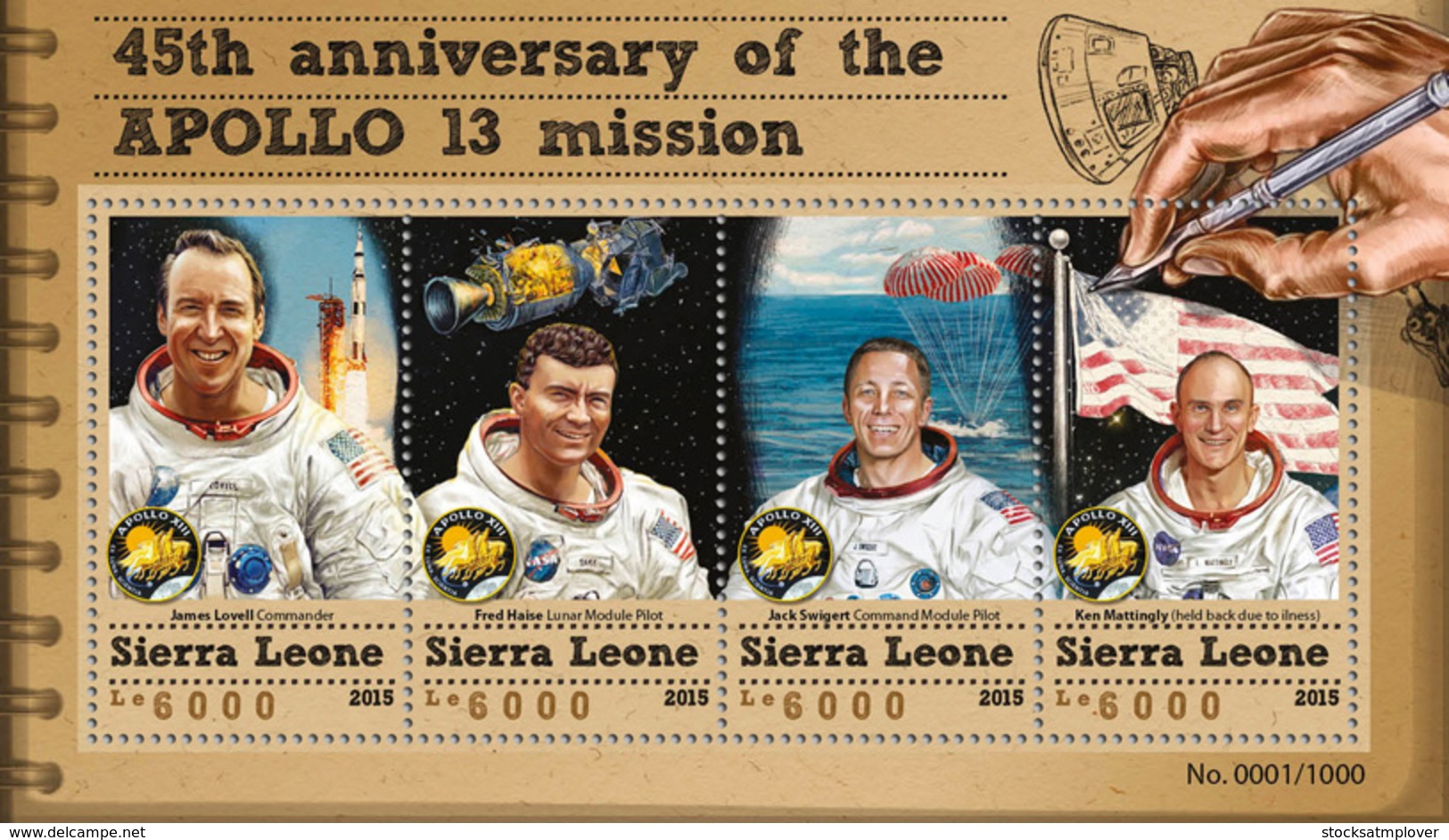 Sierra Leone 2015  Apollo 13 Mission , Space - Sierra Leone (1961-...)