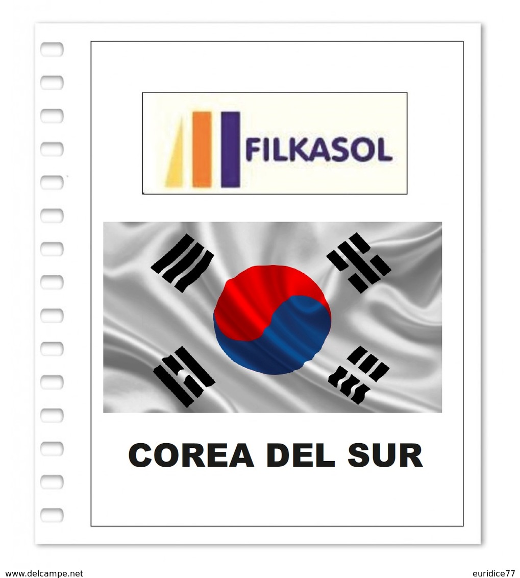 Suplemento Filkasol Corea Del Sur 2018 + Filoestuches HAWID Transparentes - Fogli Prestampati