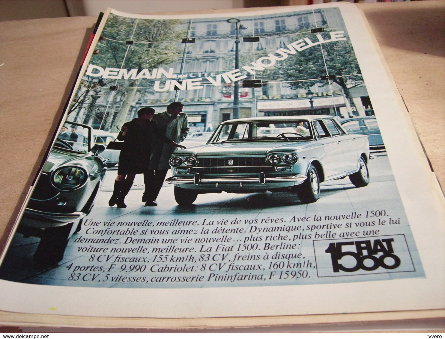 ANCIENNE PUBLICITE DEMAIN UNE NOUVELLE VIE VOITURE FIAT 1500 1966 - Publicités