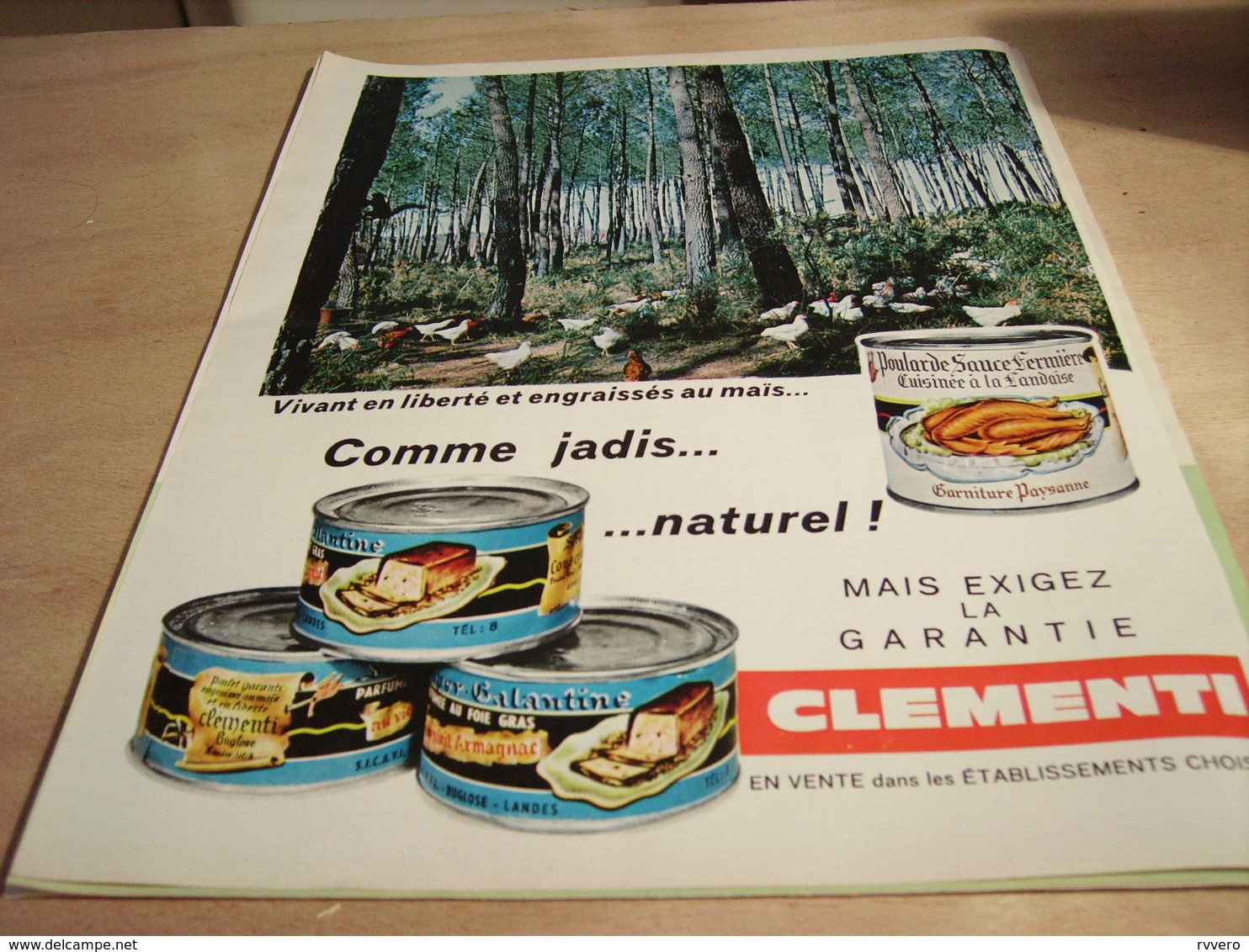 ANCIENNE PUBLICITE GALANTINE COMME JADIS DE CLEMENTI 1965 - Affiches