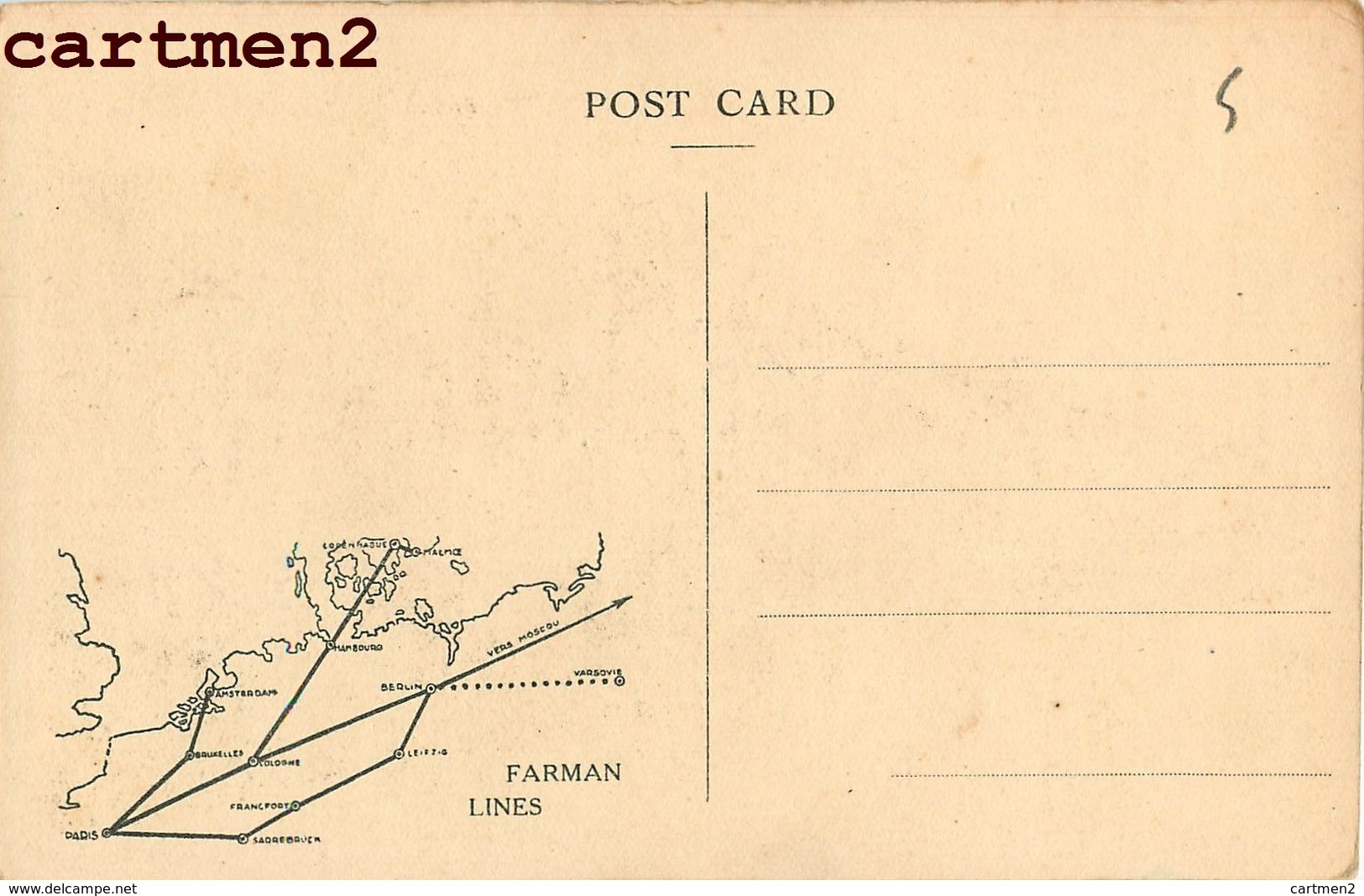 FARMAN AIR-LINES PARIS BRUSSELS  ROTTERDAM AMSTERDAM JABIRU AVIATION CIVILE AEROPORT DU BOURGET - 1919-1938: Entre Guerres