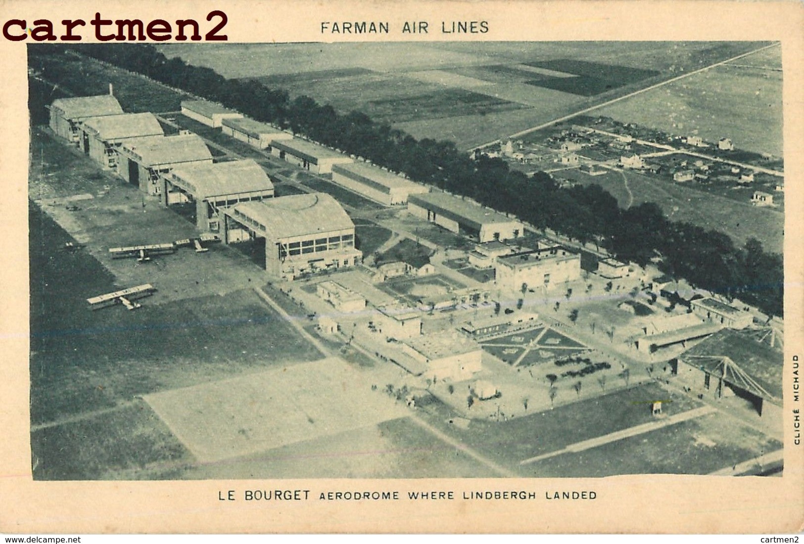AVIATION AEROPORT AERODROME DU BOURGET LINDBERGH FARMAN AIR LINES - Aerodromes