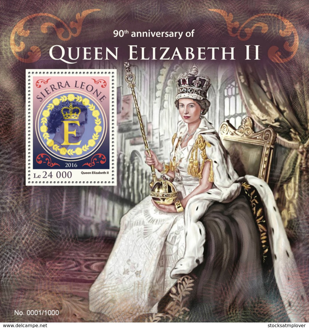 Sierra Leone 2016  90th Anniversary Of Queen Elizabeth II - Sierra Leone (1961-...)