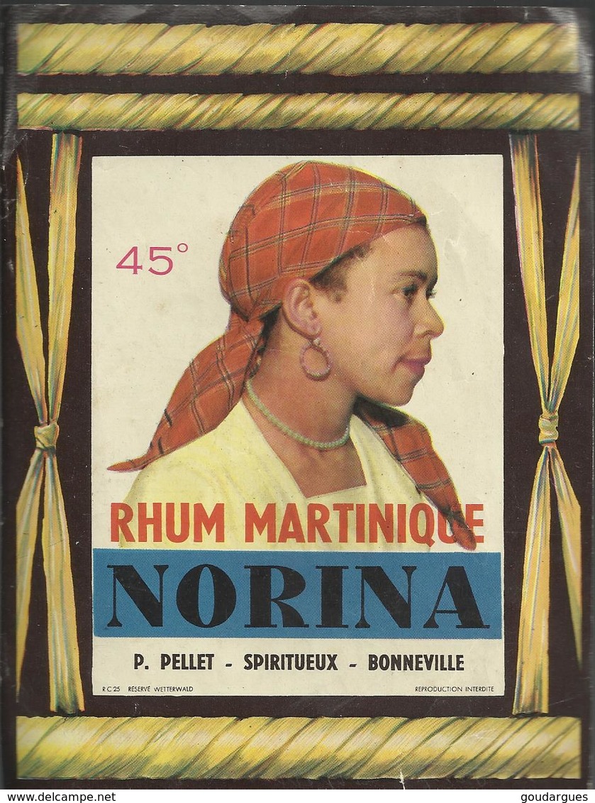 Etiquette (16 X 12) Rhum Martinique Norina - P.Pellet -Spiritueux - Bonneville (74) - Rhum