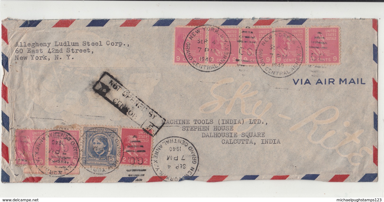 U.S. / Airmail / India / Censorship - Other & Unclassified