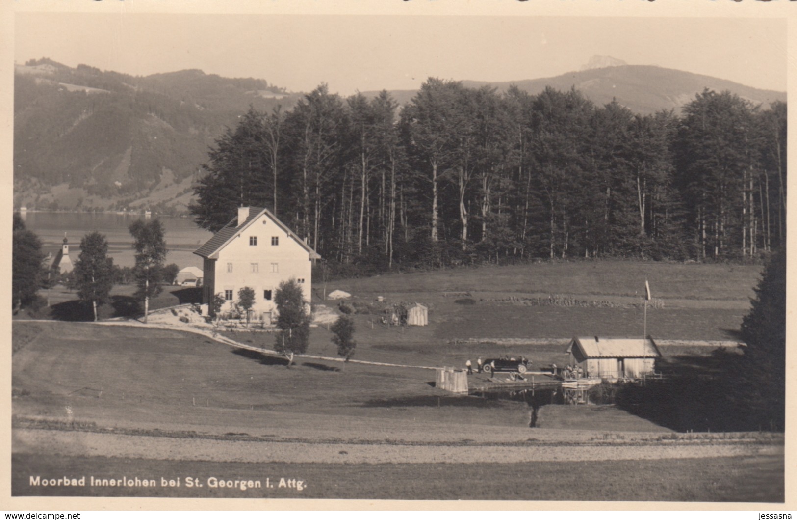 AK - OÖ - INNERLOHEN (St. Georgen Im Attergau) Teilansicht M. Schimmer`s Gasthof 1935 - Vöcklabruck