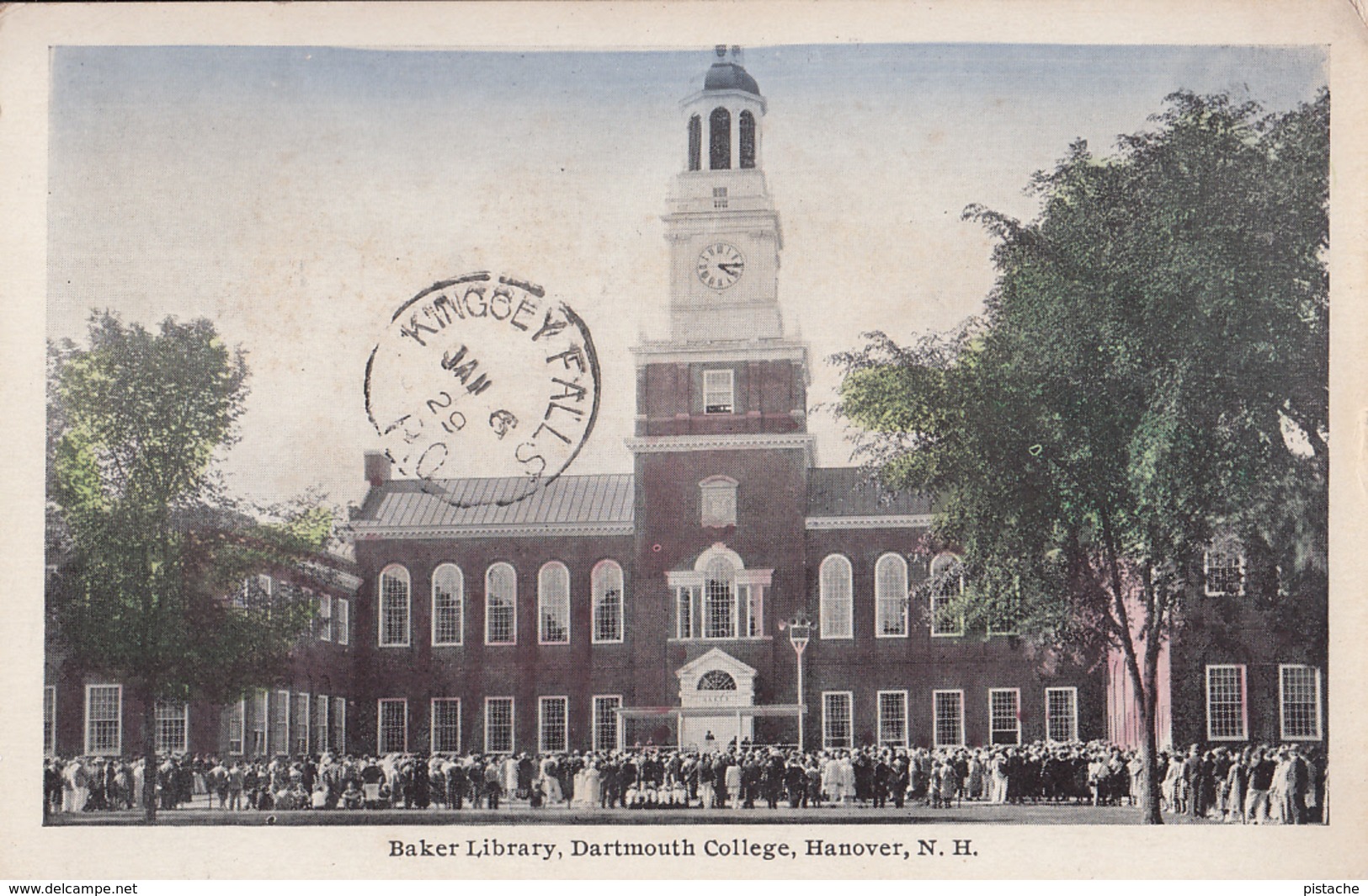 Vintage 1929 - Hanover NH - Baker Library Dartmouth College - Animation - Stamp Postmark - 2 Scans - Other & Unclassified