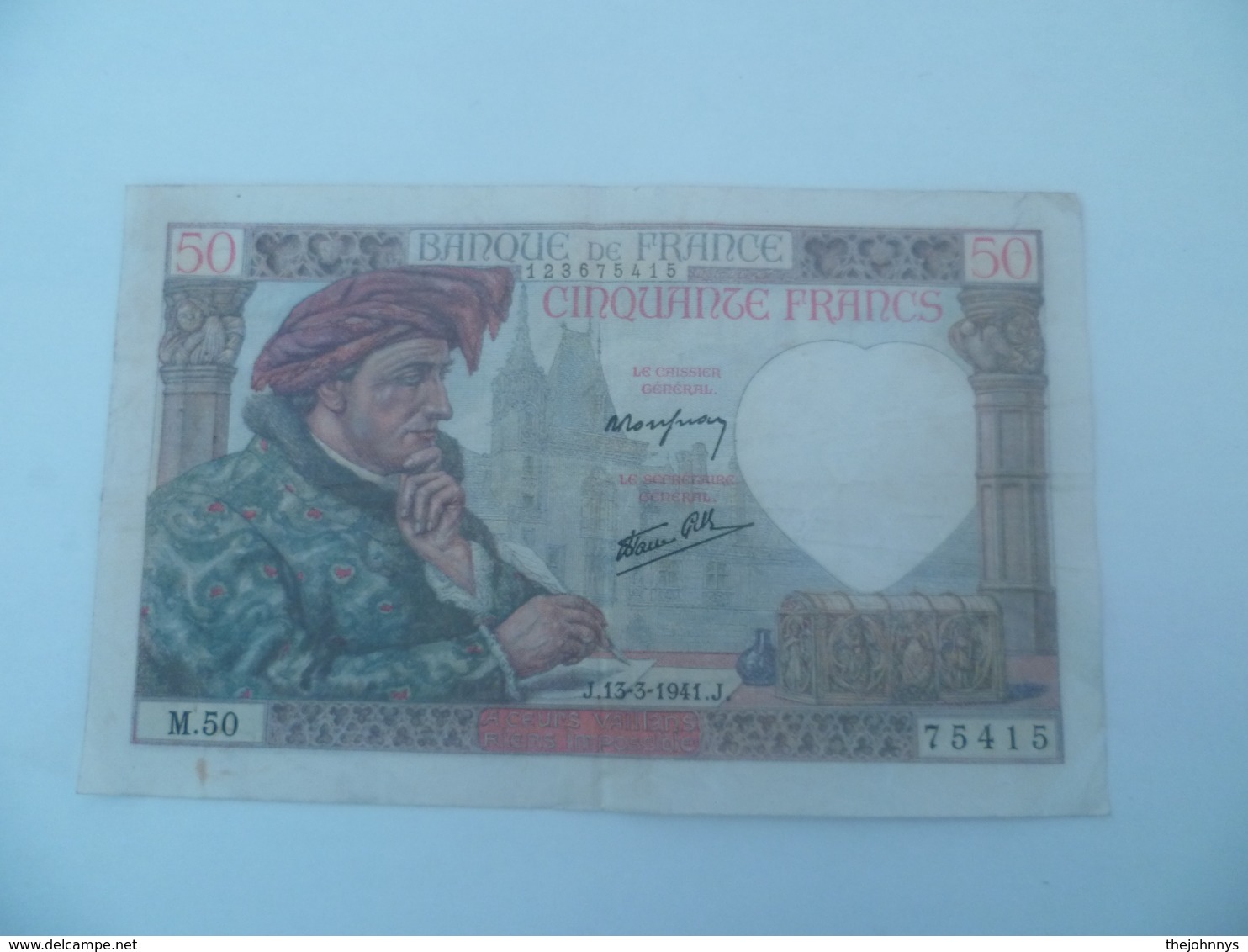 Billet De 50 Francs 1941 - 50 F 1940-1942 ''Jacques Coeur''