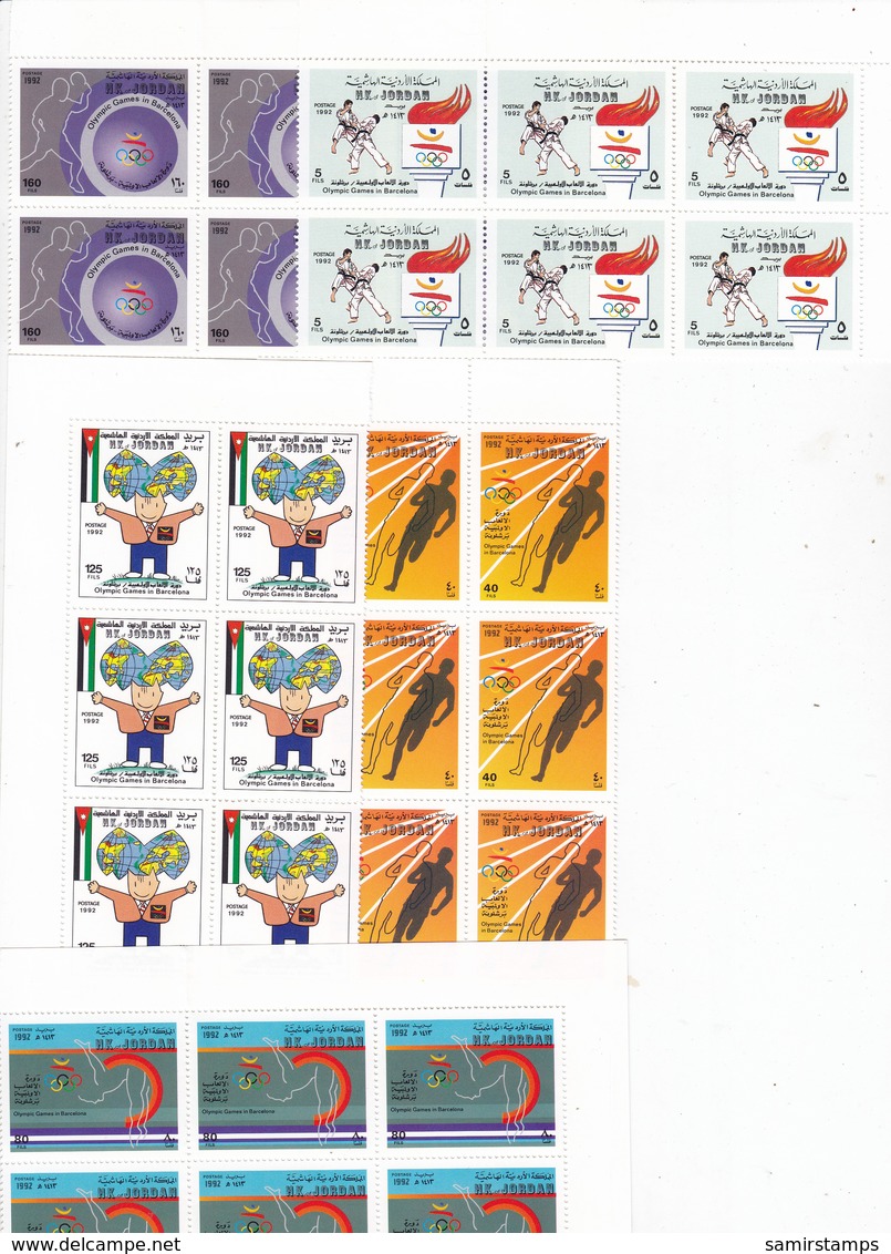 Jordan 1992, Olympic Games Barcelona,complete 6 Sets Of 6v.MN Corners - Scarce - Reduced Price- SKRILL PAY ONLY - Jordan