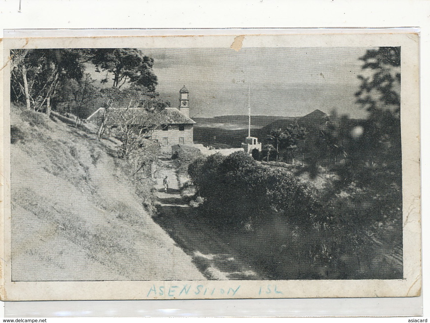 Ascension Island . On Green Mt. Church 1944 Some Creases Corners - Ascension (Insel)