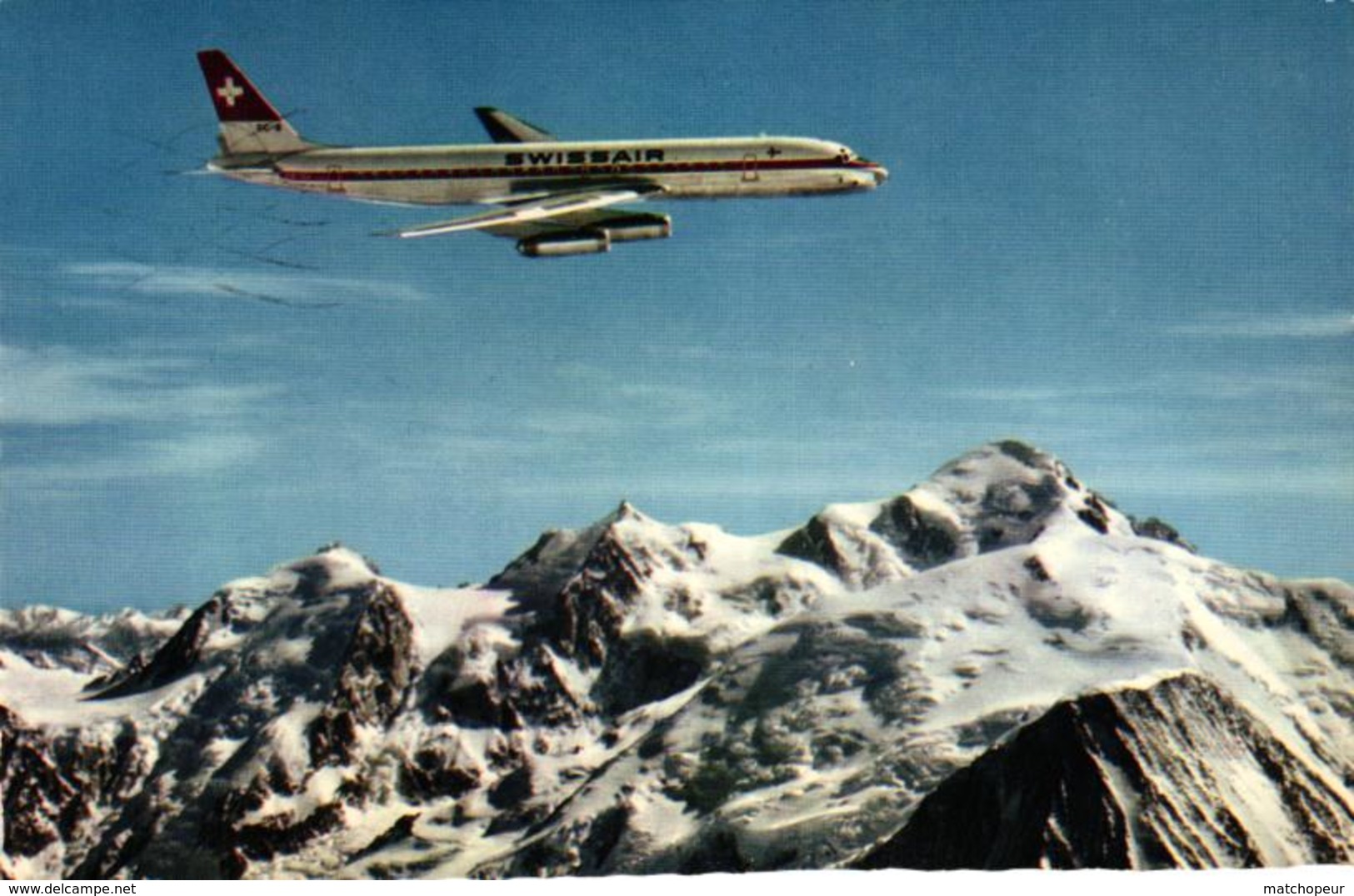 AVION - DC8 SWISSAIR AU DESSUS DU MT BLANC - 1946-....: Ere Moderne