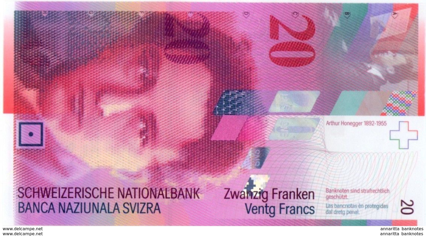 SWITZERLAND 20 FRANCS ND (2004) P-69c UNC SIGN. RAGGENBASS & HILDEBRAND [CH350f3] - Schweiz