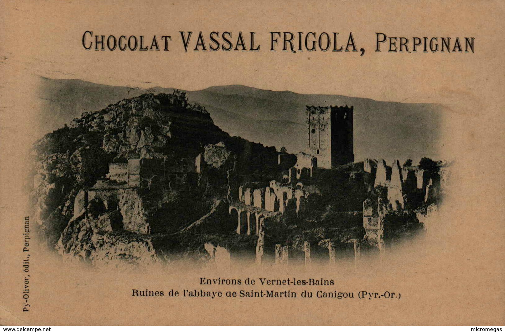 66 - Ruines De L'abbaye De Saint-Martin Du Canigou - Publicité Chocolat Vassal Frigola - Autres & Non Classés