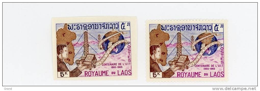 Laos-UIT-1965-1 Valeur Dentelée Et NON Dentelée***MNH - Telecom