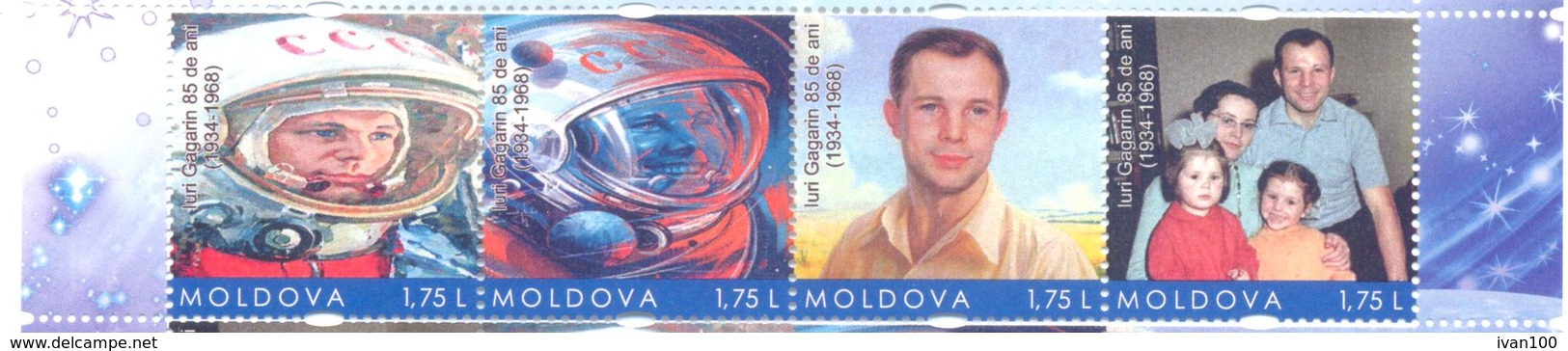 2019. Moldova, Space, 85th Birth Anniversary Of Y. Gagarin, Set Of 4v, Mint/** - Europe