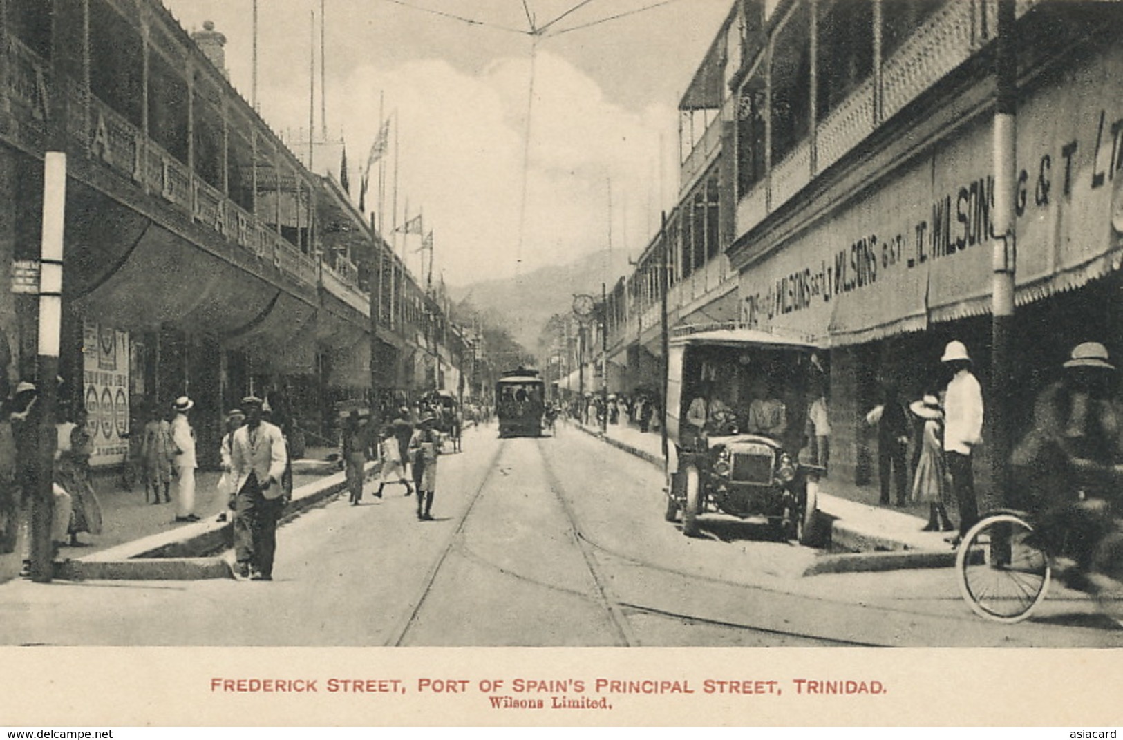 Trinidad   Port Of Spain Frederick Street Edit Wilson Tramway Tram Bus - Trinidad