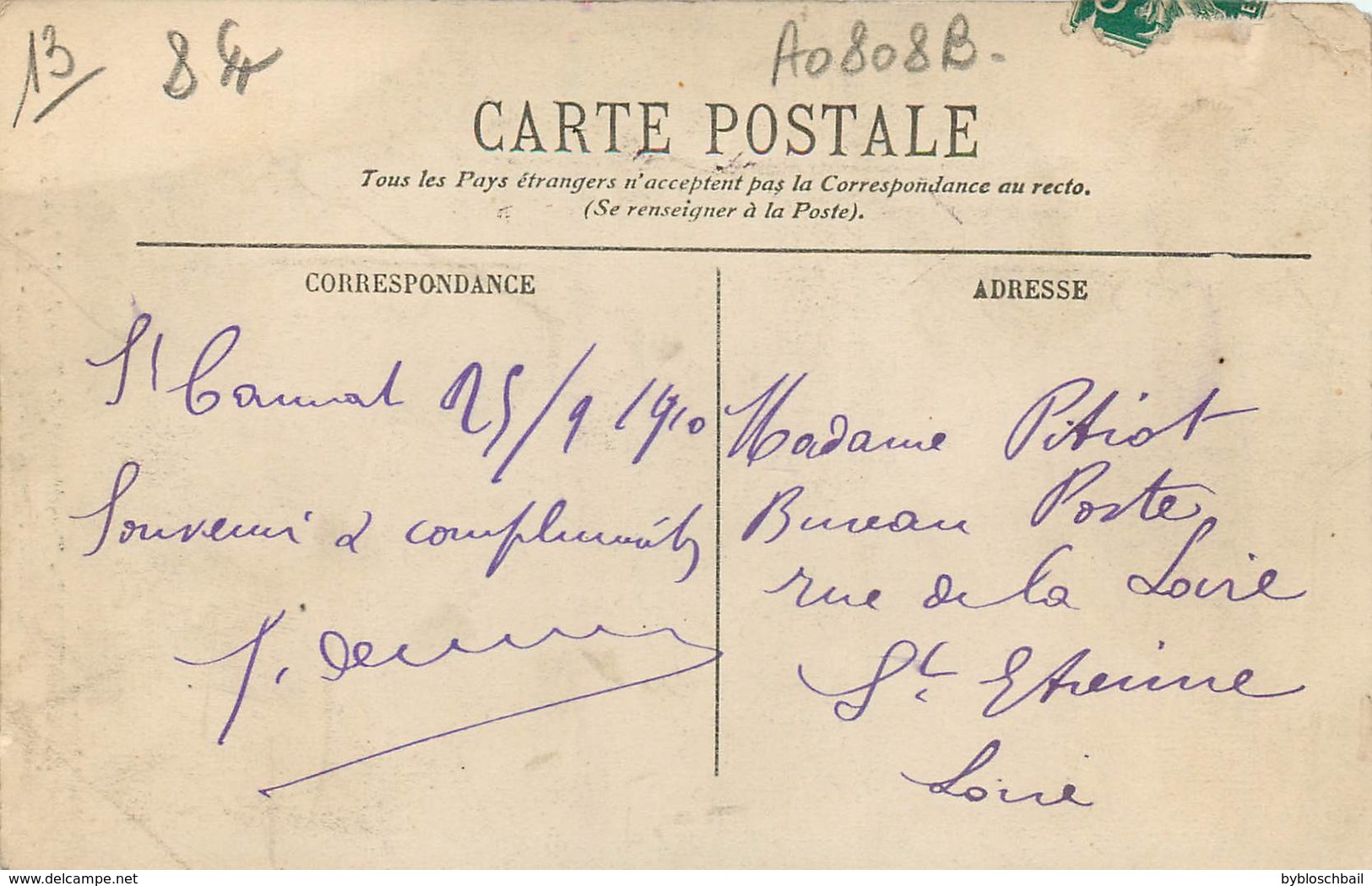 CPA 13 Bouches-du-Rhône SAINT-CANNAT Rue Des 4 Coins Tremblement De Terre Du 11 Juin 1909 St En Provence - Autres & Non Classés