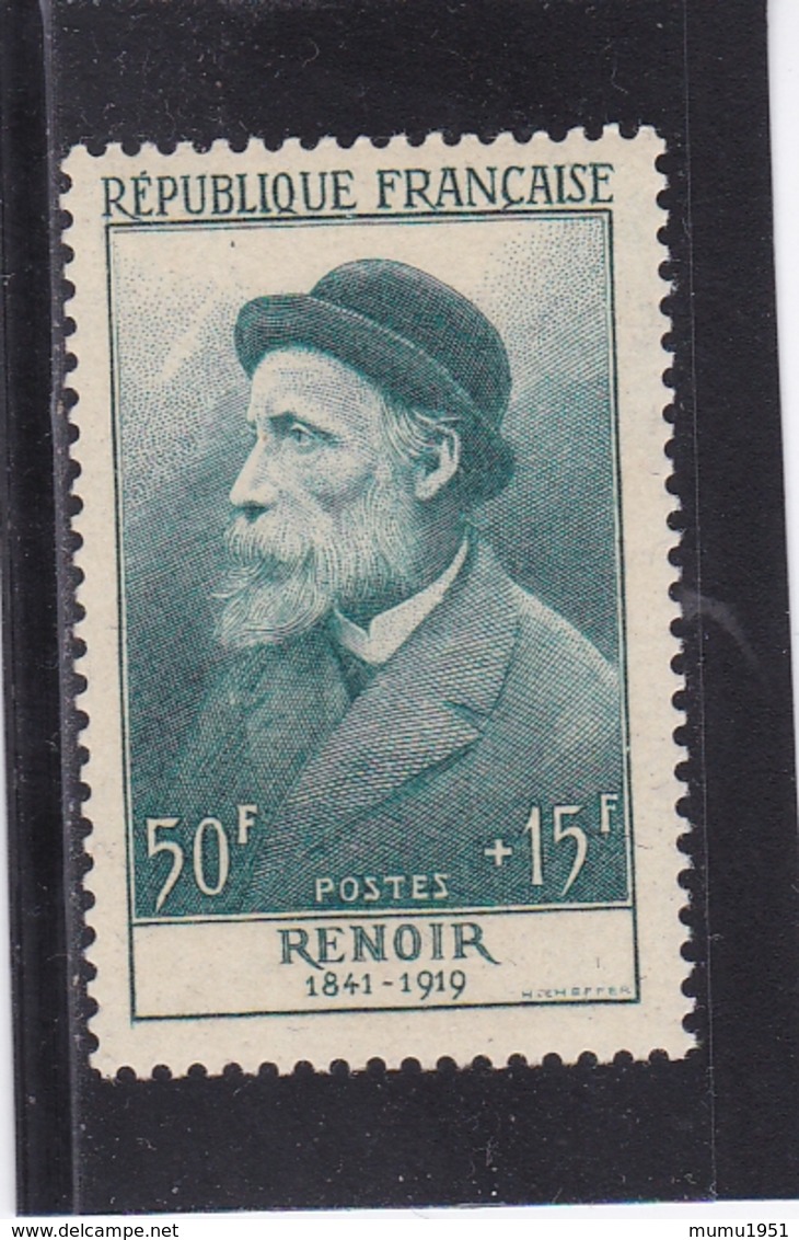 FRANCE 1955 CELEBRITES PIERRE AUGUSTE RENOIR 50F + 15F BLEU VERT N° 1032 ** - Neufs