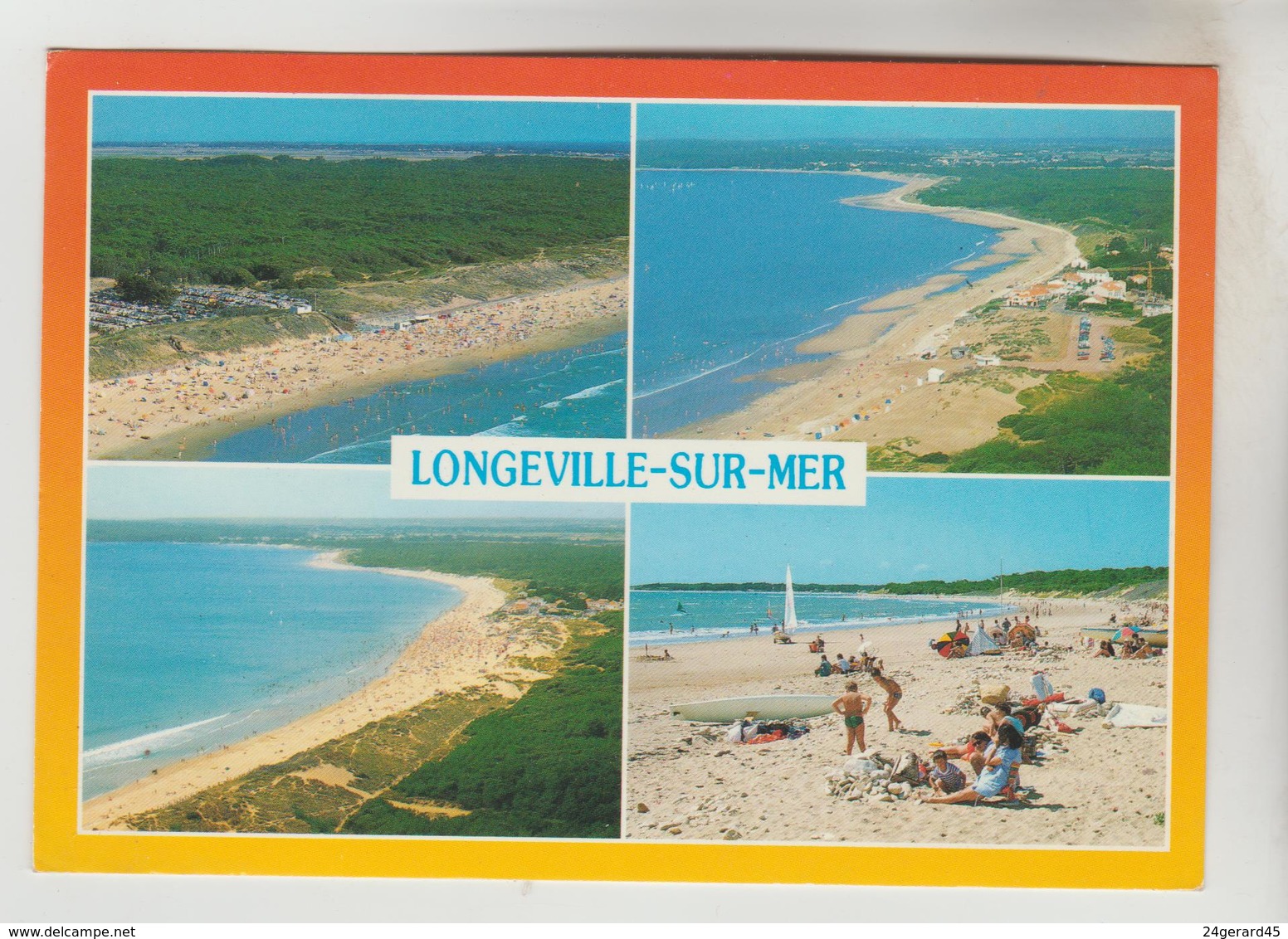 2 CPM LONGEVILLE SUR MER (Vendée) - 4 Vues : Plages, 4 Vues : Camping Des Dunes - Autres & Non Classés