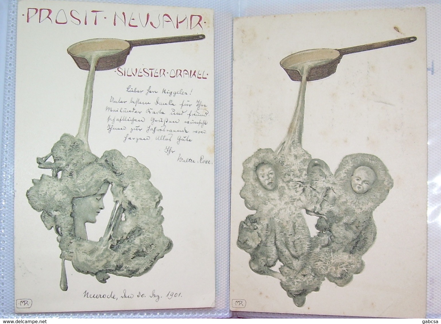 4 PC MR =M.Raschka= Raphael Kirchner Embossed Silver Mold Serie Silvester-Orakel - Kirchner, Raphael