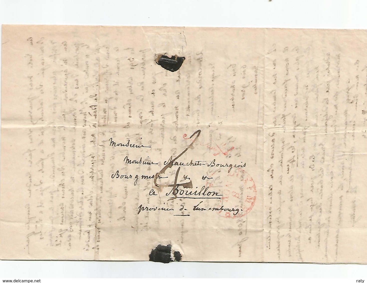 Lettre Complète Du 8 Novembre 1839 Au Départ De LUXEMBOURG , Signée De Vauthiez.+ Cachet Rouge Linéaire  ???? - ...-1852 Prephilately