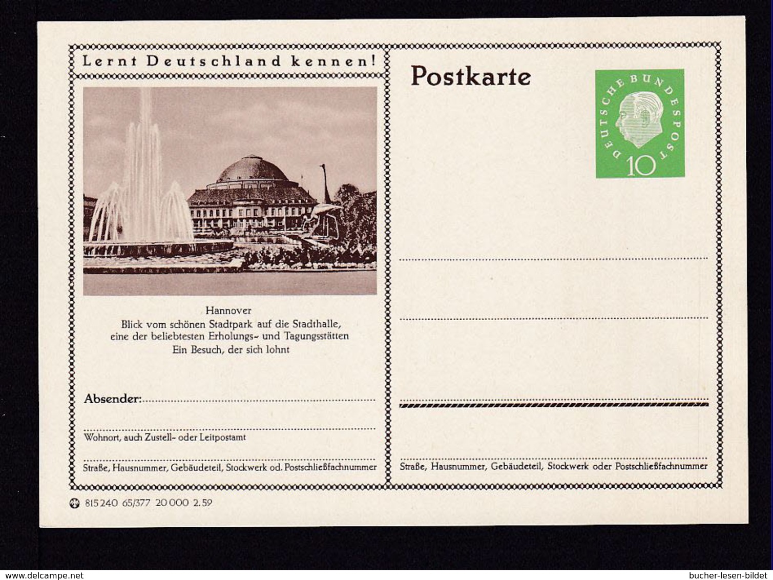 Bund P 41  65/377 Hannover  Ungebraucht - Postales Ilustrados - Nuevos