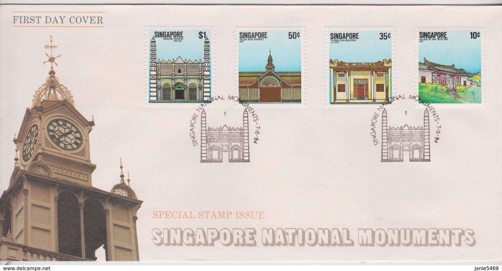 Singapore 1984 National Monuments FDC - Singapore (1959-...)