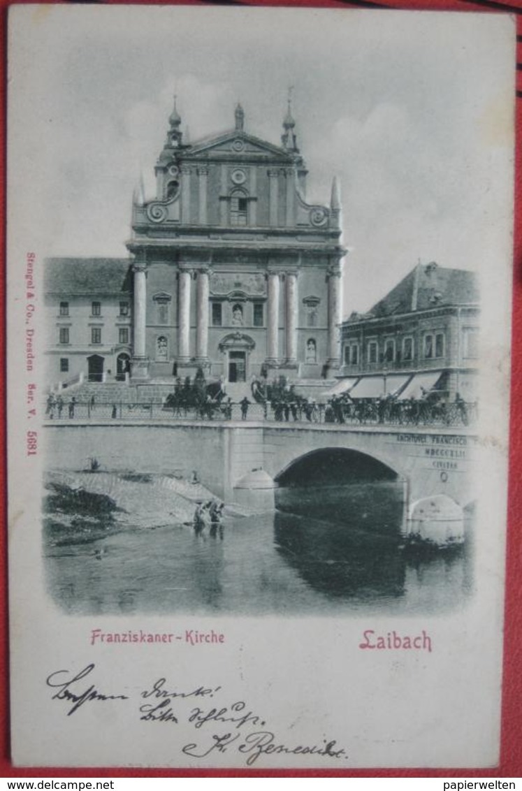 Ljubljana / Laibach - Relief-Karte Franziskaner Kirche / Wäsche Waschen - Slovenië