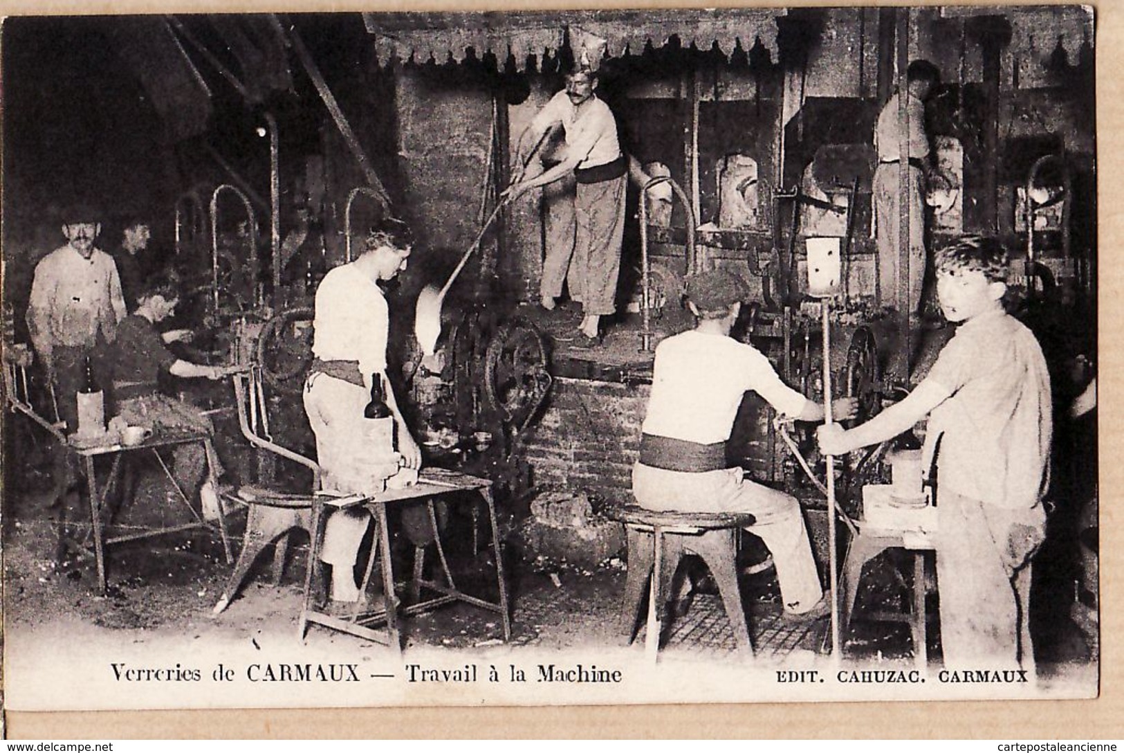 X81106 CARMAUX Tarn VERRERIES Travail à La MACHINE Souffleur Bouche Travail Du Verre 1910s Edition CAHUZAC - Carmaux