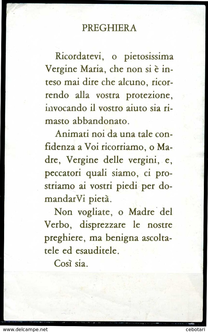 SANTINO - Maria SS. Del Carmine -  Santino Con Preghiera, Come Da Scansione - Devotieprenten