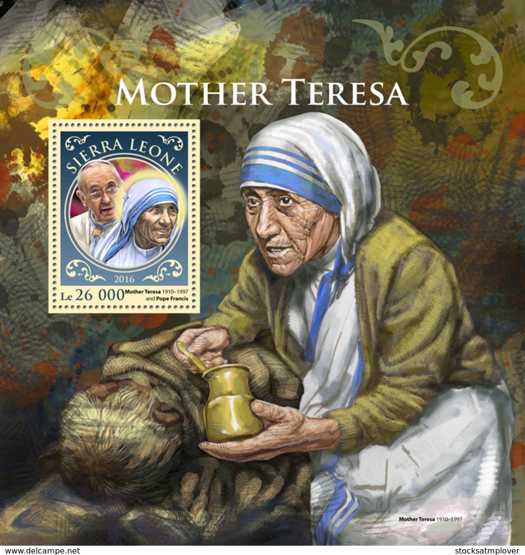 Sierra Leone 2016  Mother Teresa ，Pope Francis - Sierra Leone (1961-...)