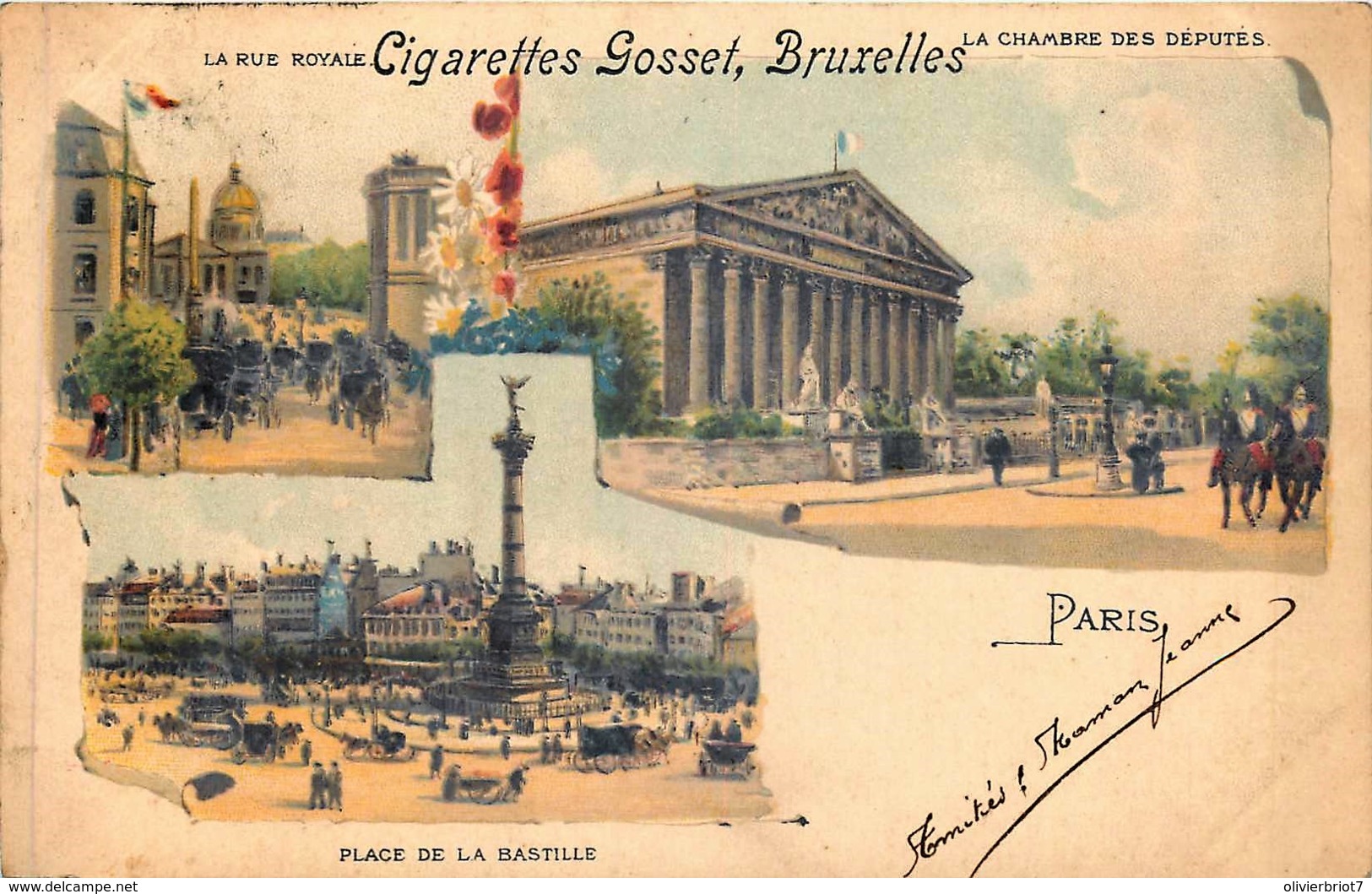 France - 75 - Paris - 11 Litho Type Gruss aus - SÃ©rie 535 - Avec PublivitÃ© Cigarettes Gosset , Bruxelles