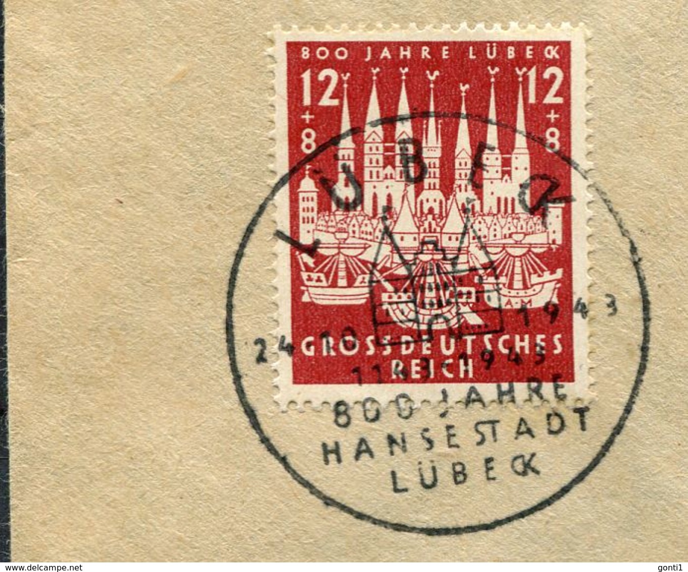 German Empires,DR 1943 First Day Cover Mi.Nr.862 EF "800 Jahre Hansestadt Lübeck" Mit ESST"Lübeck"1 FDC  Bef. - Andere & Zonder Classificatie