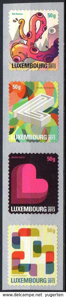 LUXEMBOURG 2013 - 4v - MNH** - Design - Usage Courant - Definitives - Self Adhesives Poulpe Octopus Krake Tentacles - Ungebraucht