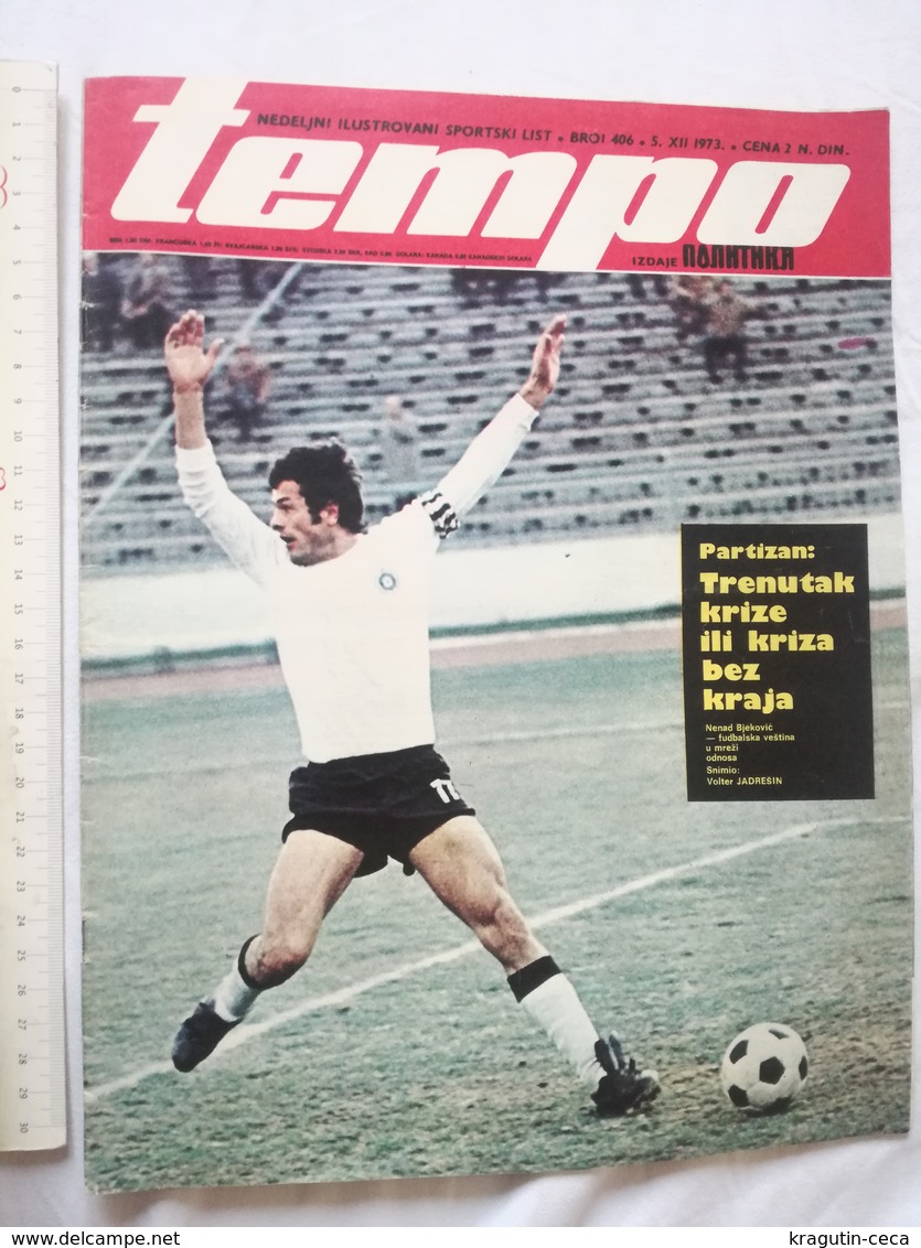 1973 TEMPO YUGOSLAVIA SERBIA SPORT FOOTBALL MAGAZINE NEWSPAPERS PARTIZAN ZVEZDA VARAZDIN HANDBALL WOMEN NATIONAL TEAM - Autres & Non Classés