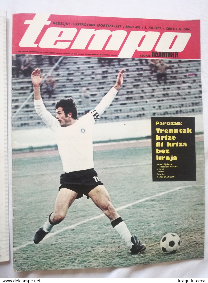 1973 TEMPO YUGOSLAVIA SERBIA SPORT FOOTBALL MAGAZINE NEWSPAPERS PARTIZAN ZVEZDA VARAZDIN HANDBALL WOMEN NATIONAL TEAM - Altri & Non Classificati