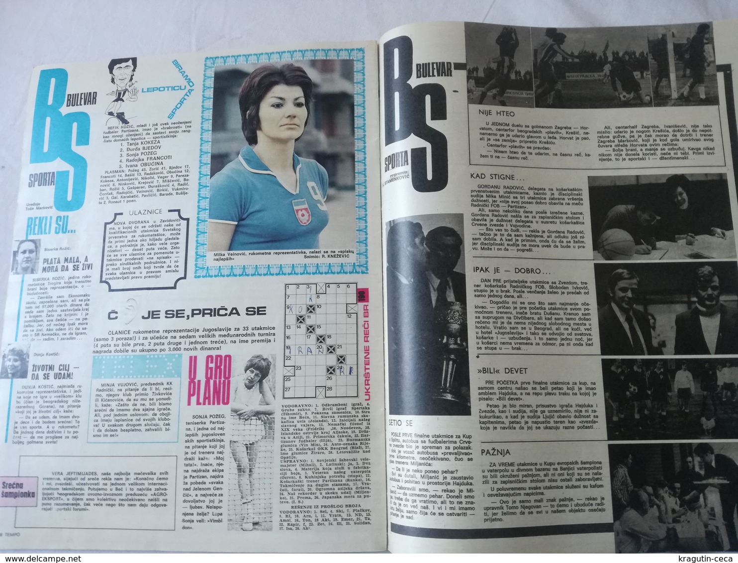 1973 TEMPO YUGOSLAVIA SERBIA SPORT FOOTBALL MAGAZINE NEWSPAPERS PARTIZAN ZVEZDA VARAZDIN HANDBALL WOMEN NATIONAL TEAM