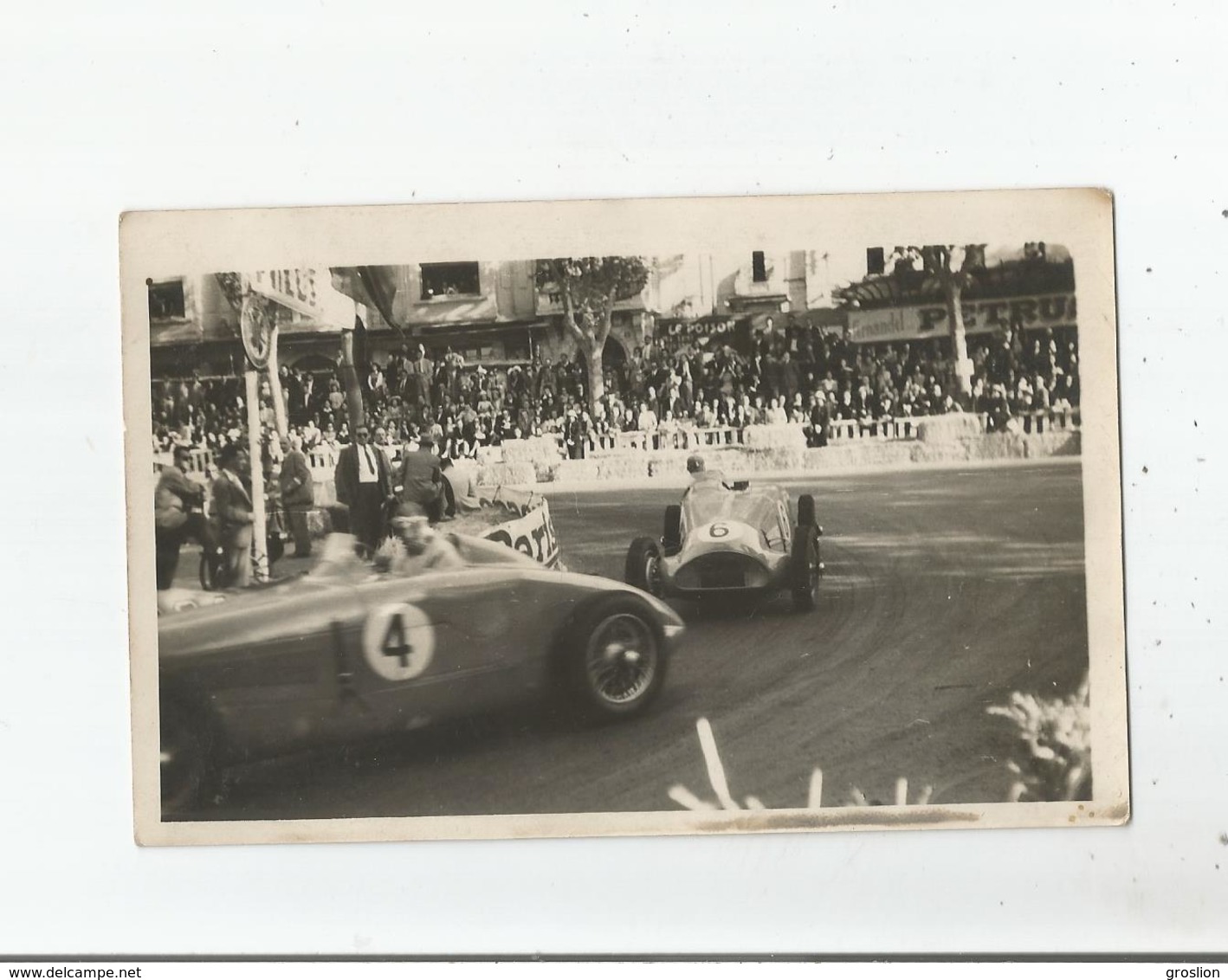 PERPIGNAN LES PLATANES (66) CIRCUIT DU GRAND PRIX AUTOMOBILE DU ROUSSILLON 1947 CARTE  PHOTO PILOTES A LA LUTTE - Perpignan