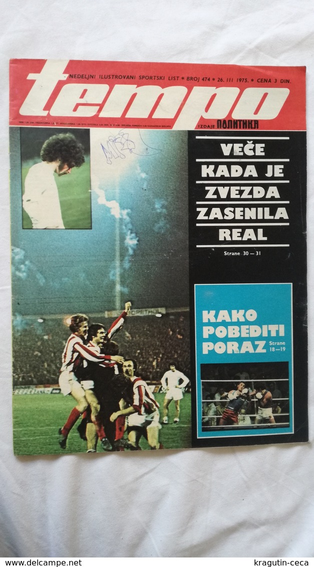 1975 TEMPO YUGOSLAVIA SERBIA SPORT FOOTBALL MAGAZINE NEWSPAPERS PAVLE SOVLJANSKI BOXING INDEPENDIENTE REAL MADRID ZVEZDA - Sonstige & Ohne Zuordnung