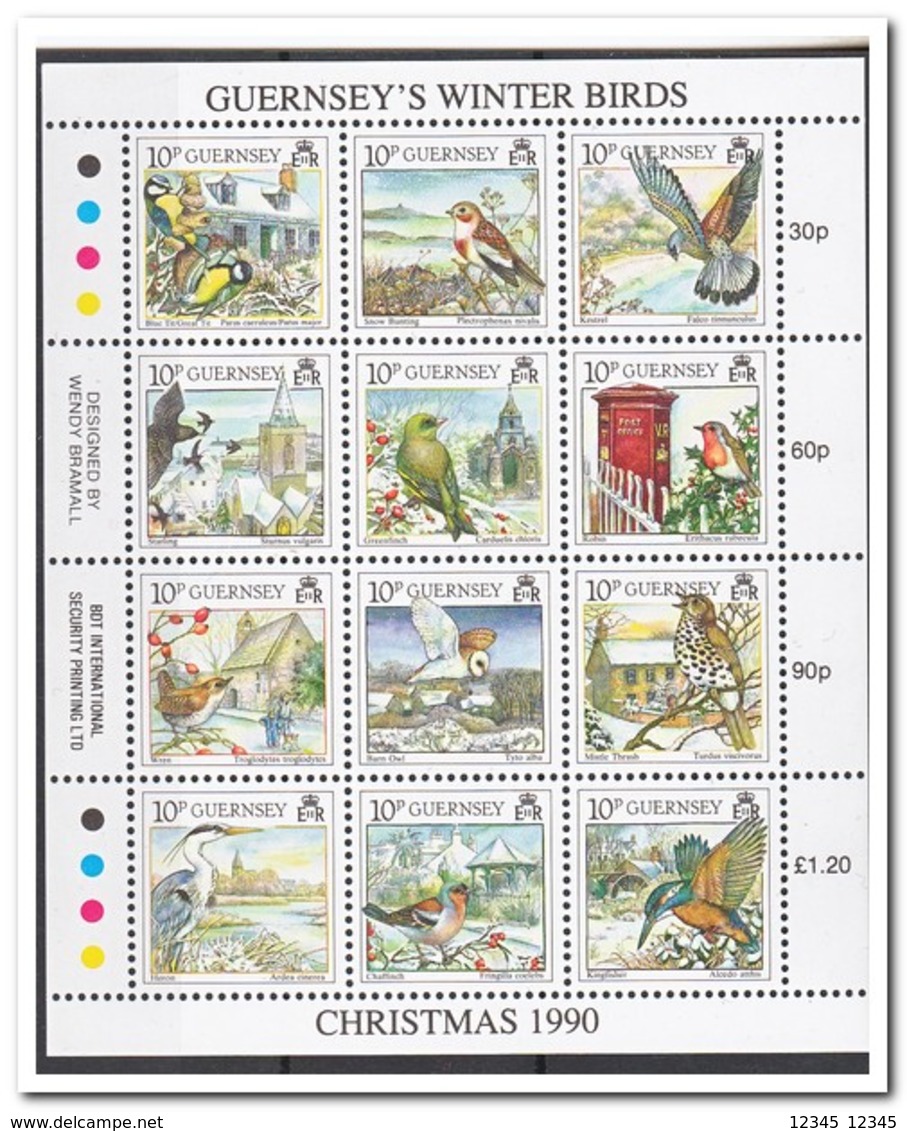 Guernsey 1990, Postfris MNH, Birds, Christmas - Guernsey