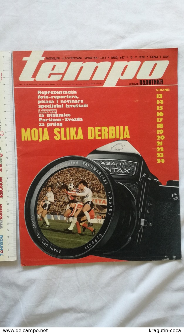 1978 TEMPO YUGOSLAVIA SERBIA SPORT FOOTBALL MAGAZINE NEWSPAPERS OLGA KORBUT CRVENA ZVEZDA MUHAMMAD ALI WM ARGENTINA - Autres & Non Classés