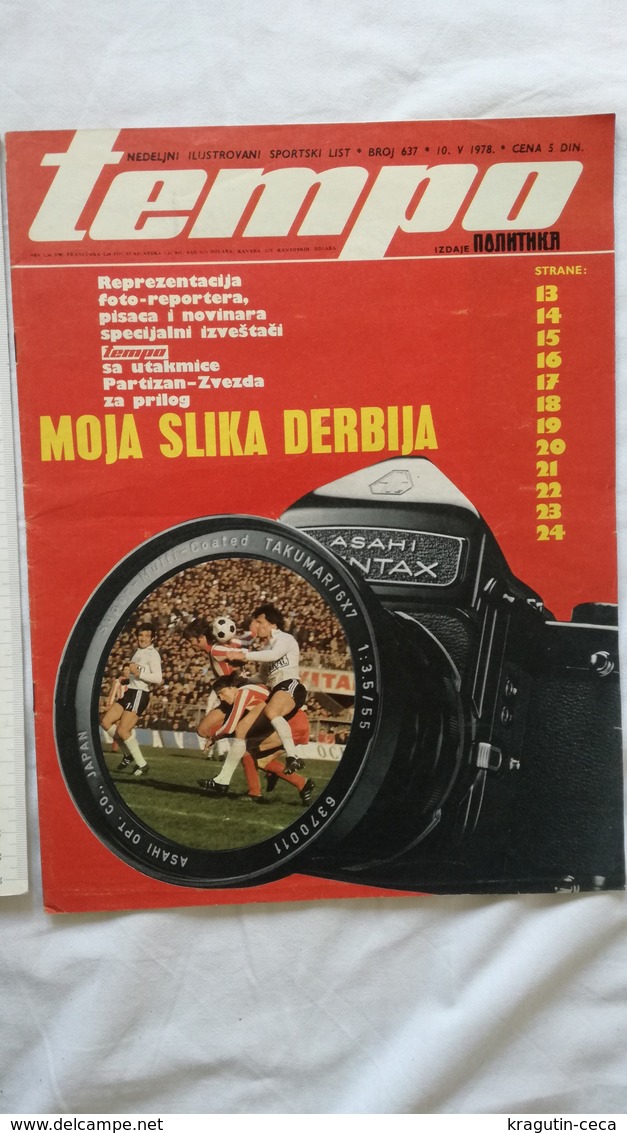 1978 TEMPO YUGOSLAVIA SERBIA SPORT FOOTBALL MAGAZINE NEWSPAPERS OLGA KORBUT CRVENA ZVEZDA MUHAMMAD ALI WM ARGENTINA