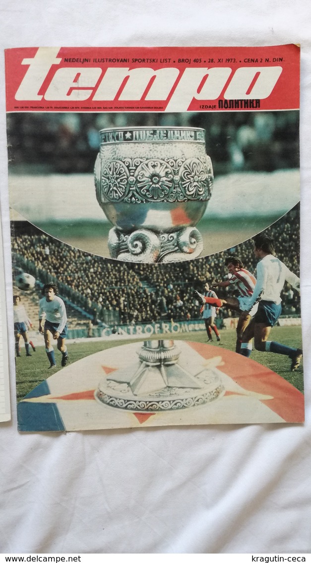 1973 TEMPO YUGOSLAVIA SERBIA SPORT FOOTBALL MAGAZINE NEWSPAPERS STATE CUP TITO MIROSLAV CERAR ATHLETICS FUSSBALL ZEITUNG - Autres & Non Classés