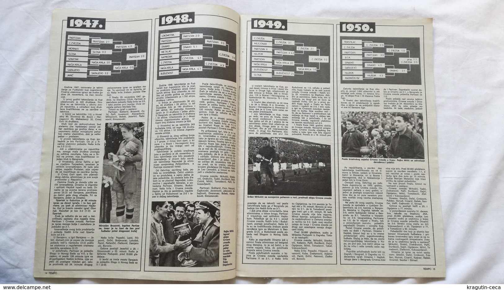 1973 TEMPO YUGOSLAVIA SERBIA SPORT FOOTBALL MAGAZINE NEWSPAPERS STATE CUP TITO MIROSLAV CERAR ATHLETICS FUSSBALL ZEITUNG - Other & Unclassified