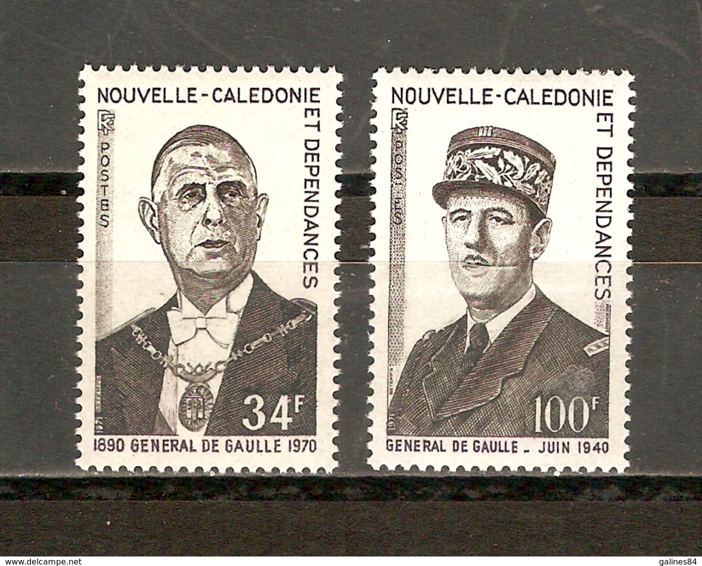 NOUVELLE CALEDONIE Anniversaire De La Mort Du Général De Gaulle Yvert 377 378 NEUF Sans Charnières - Neufs