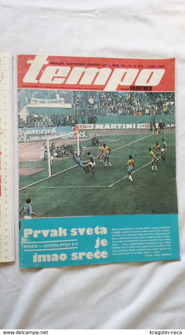 1974 TEMPO YUGOSLAVIA SERBIA SPORT FOOTBALL MAGAZINE NEWSPAPERS WM74 CHAMPIONSHIPS BRAZIL MATE PARLOV BOXING RADNICKI FC - Deportes