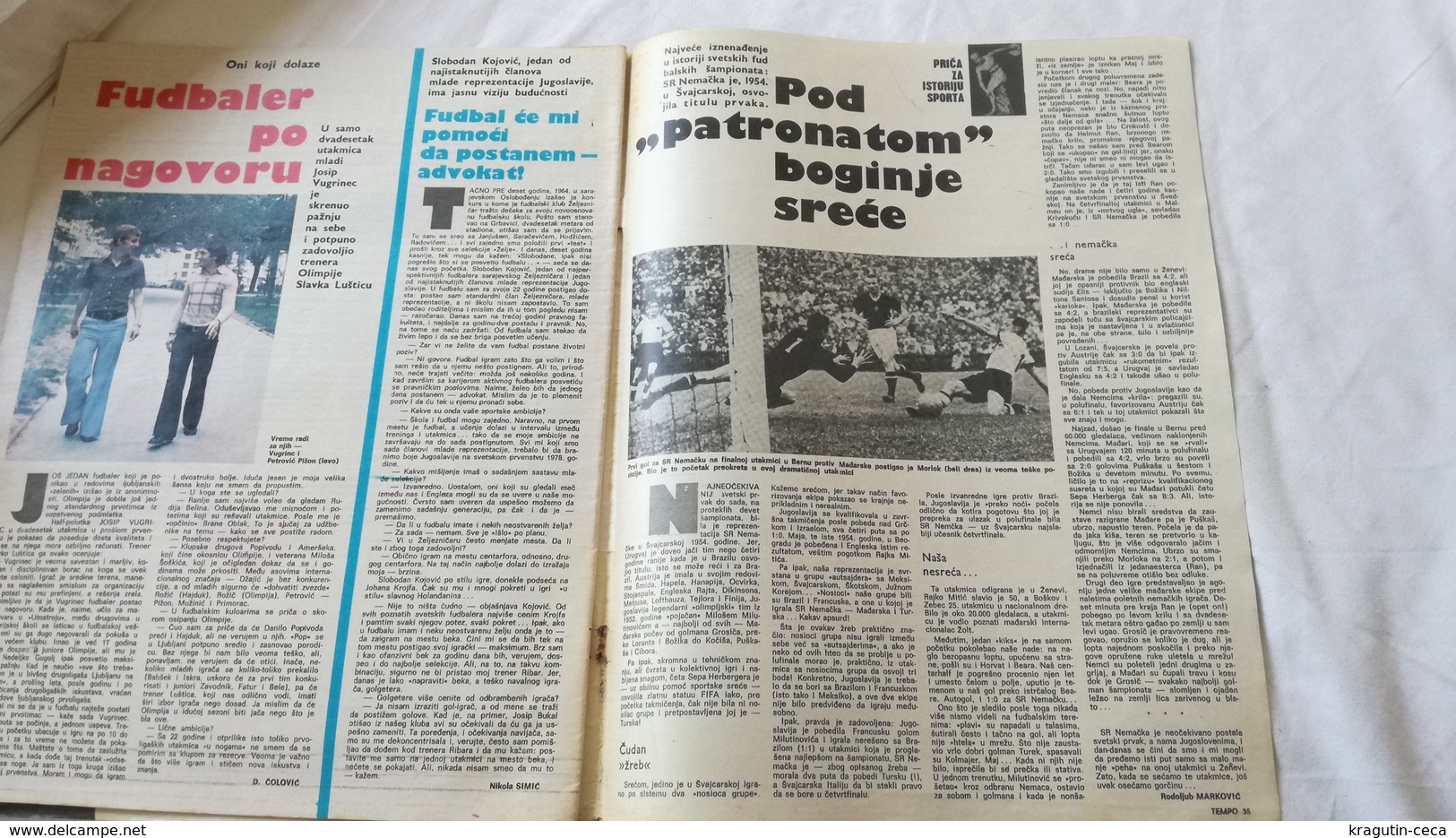 1974 TEMPO YUGOSLAVIA SERBIA SPORT FOOTBALL MAGAZINE NEWSPAPERS WM74 CHAMPIONSHIPS BRAZIL MATE PARLOV BOXING RADNICKI FC