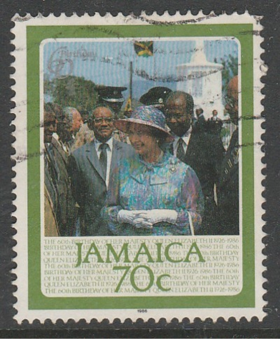 Jamaica 1986 The 60th Anniversary Of The Birth Of HRM The Queen Elizabeth II 70 C Multicoloured SW 639 O Used - Jamaica (1962-...)