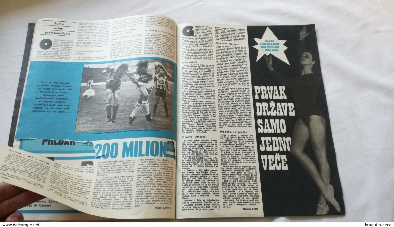 1978 TEMPO YUGOSLAVIA SERBIA SPORT FOOTBALL MAGAZINE NEWSPAPERS AJAX GYMNASTICS SLAVICA KUNDACIN Rubén Hugo Ayala ZVEZDA - Deportes